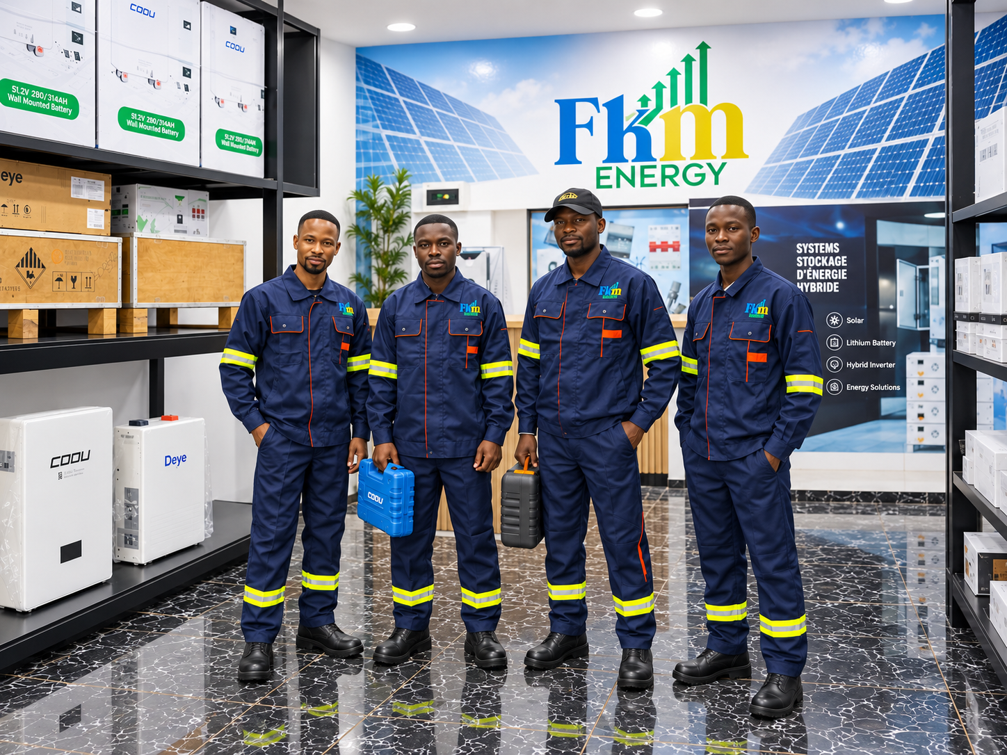 Équipe FKM Energy dans son showroom solaire