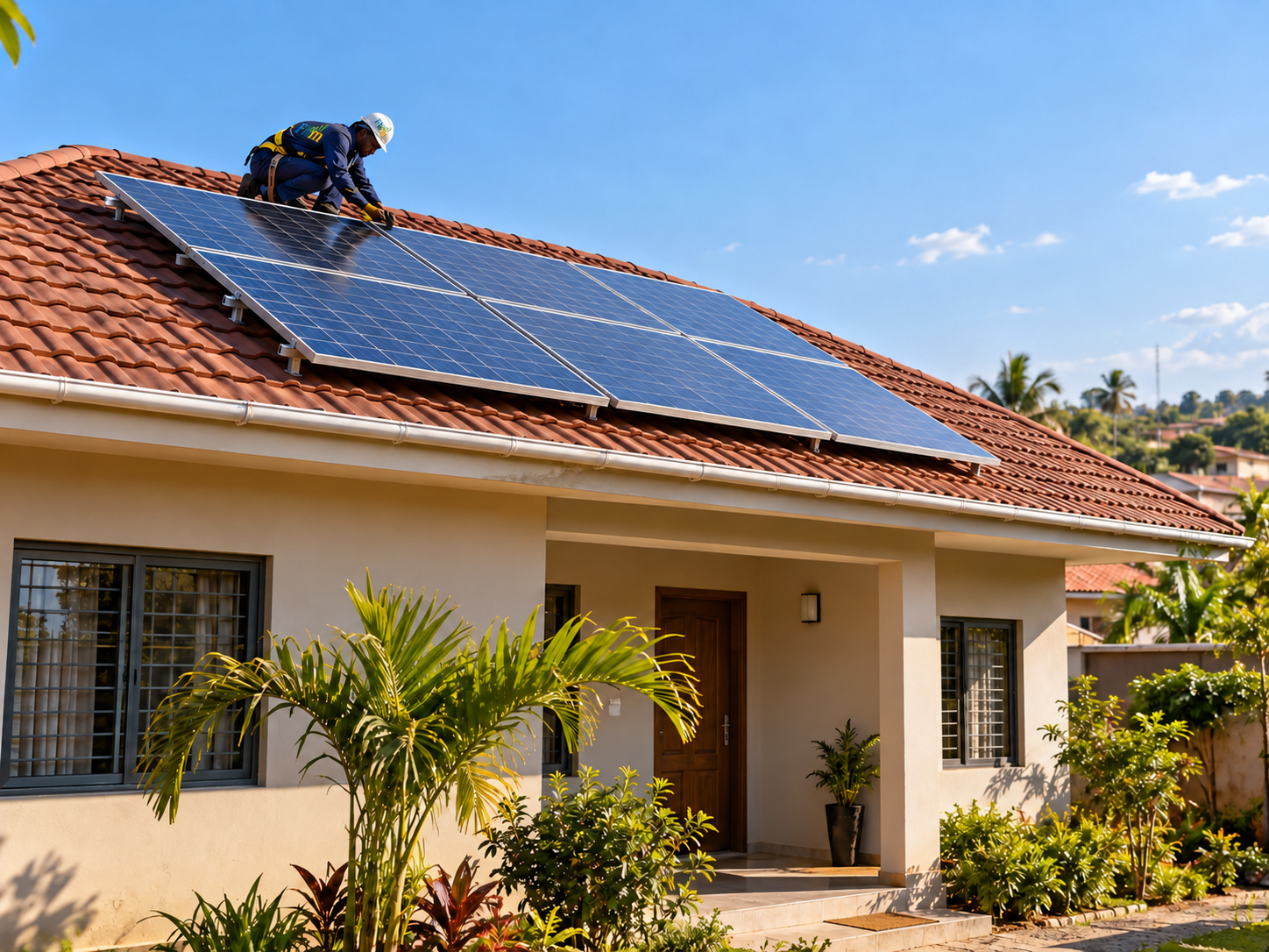 Solution solaire installée pour une habitation